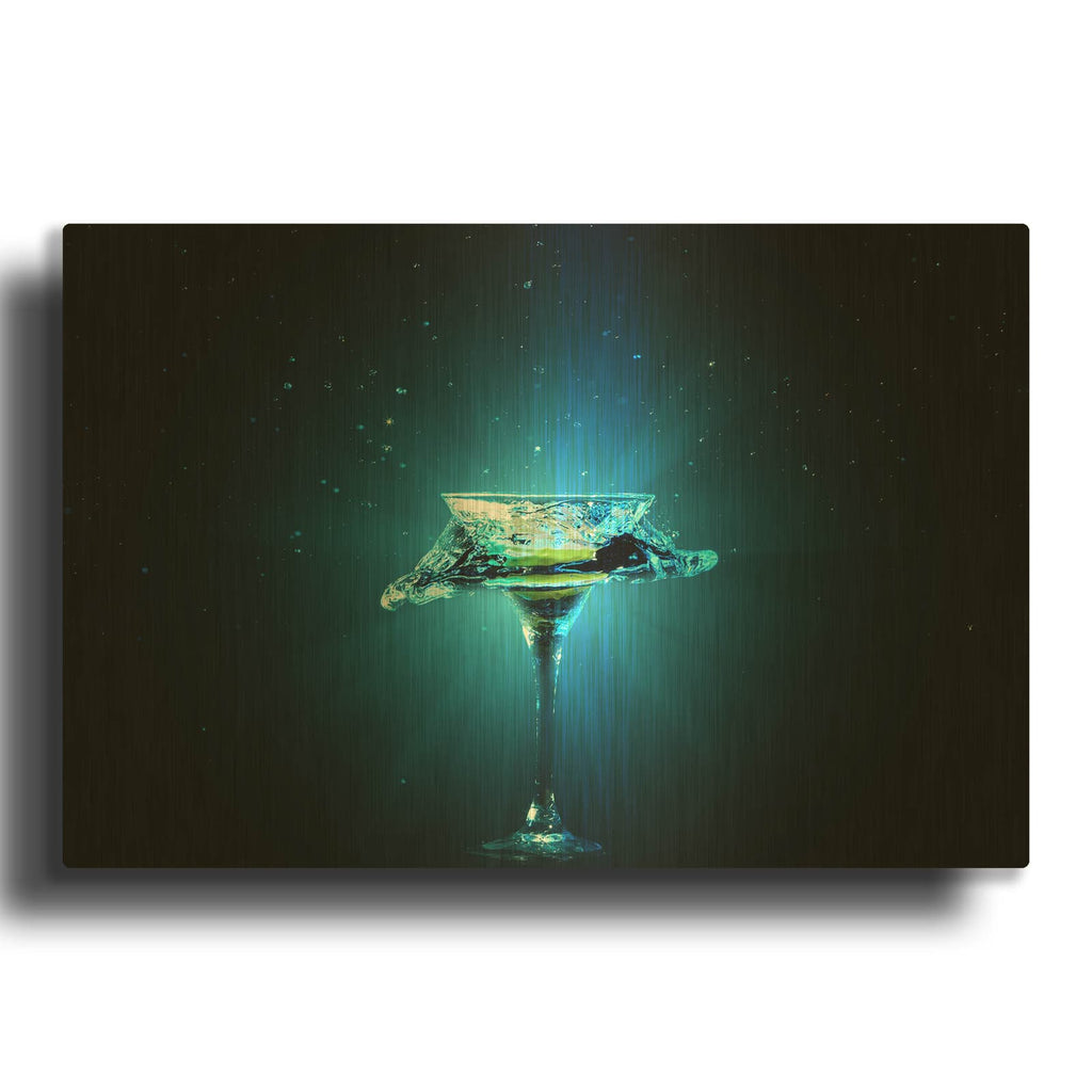 'Dreamy Blues Splash' By Luxe Gold Metal Wall Art