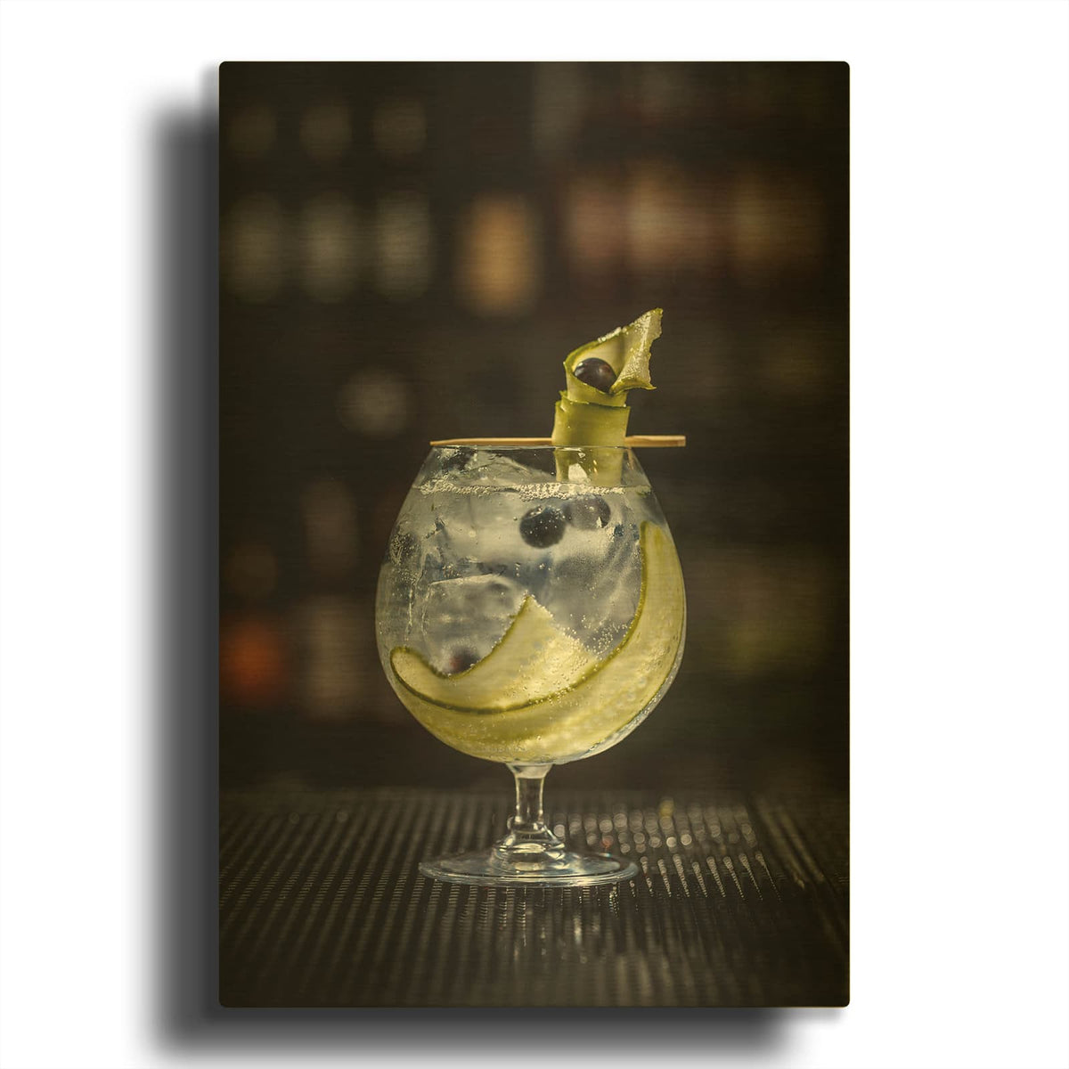 'Gin Cucumber Cooler' By Luxe Gold Metal Wall Art