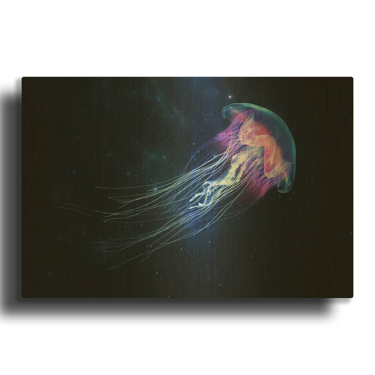'Jellyfish Spacewalk' By Luxe Gold Metal Wall Art