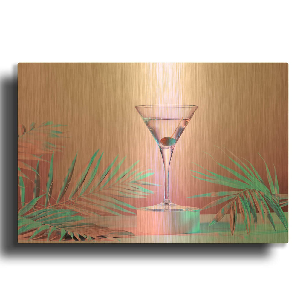 'Martini' By Luxe Gold Metal Wall Art