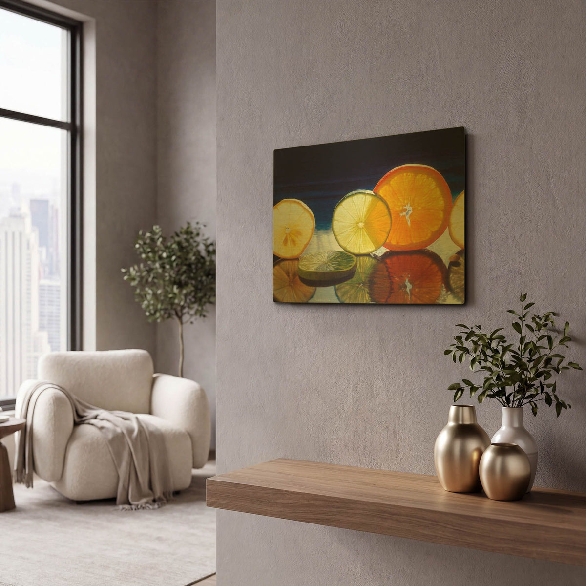 'Juicy Fruit' By Cecile Baird Gold Metal Wall Art