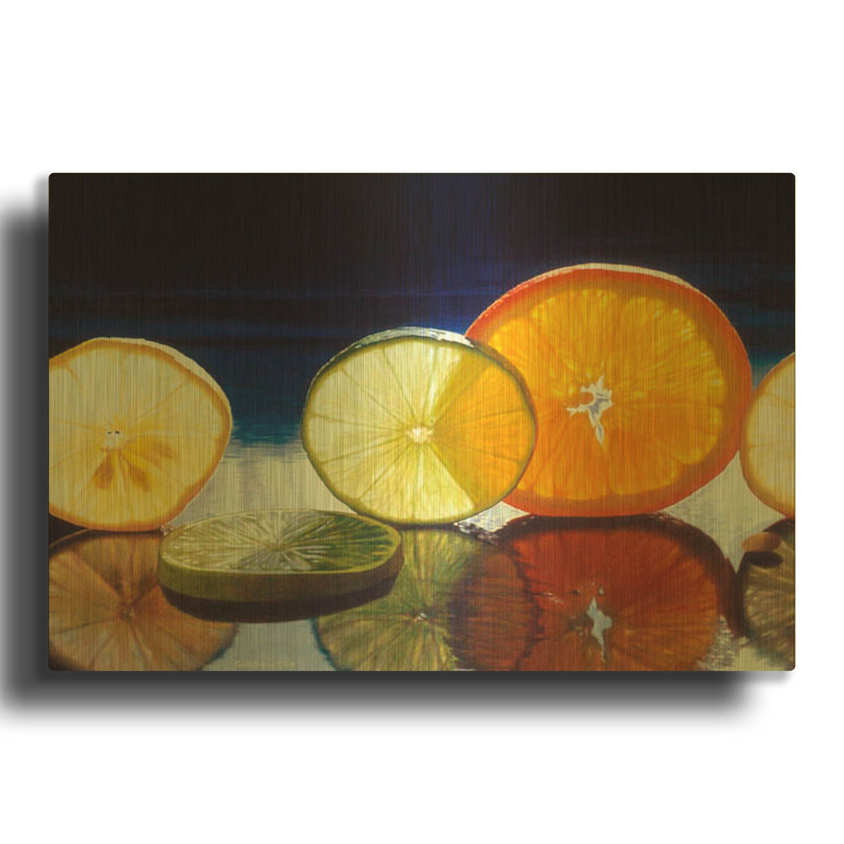 'Juicy Fruit' By Cecile Baird Gold Metal Wall Art