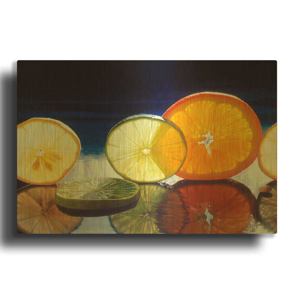 'Juicy Fruit' By Cecile Baird Gold Metal Wall Art