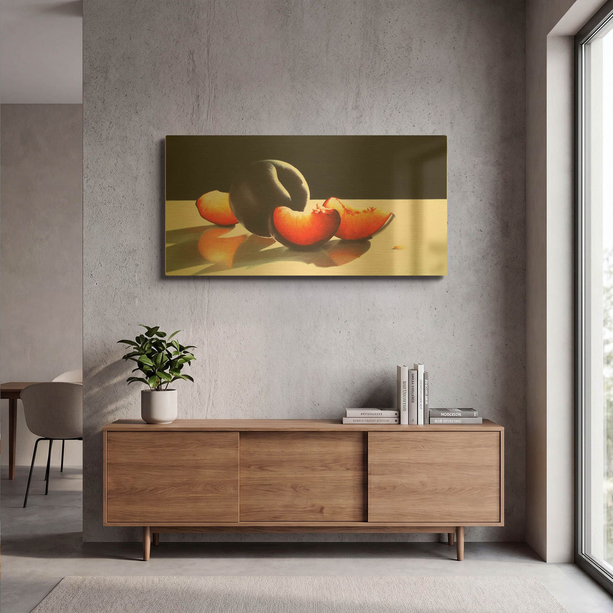 'Plum Perfect' By Cecile Baird Gold Metal Wall Art