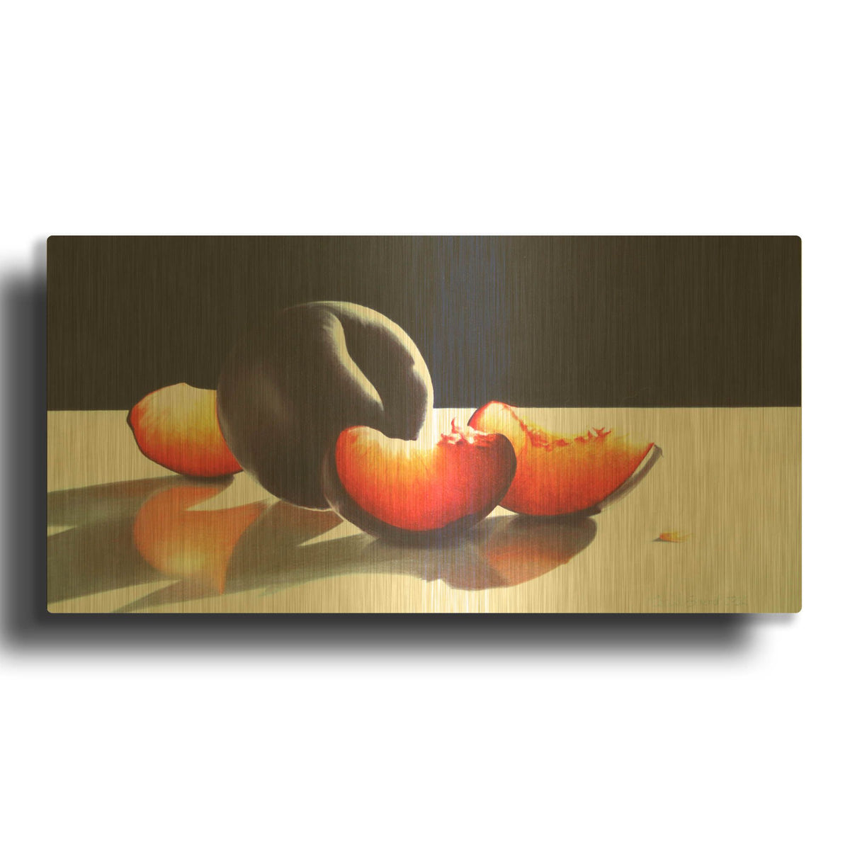 'Plum Perfect' By Cecile Baird Gold Metal Wall Art
