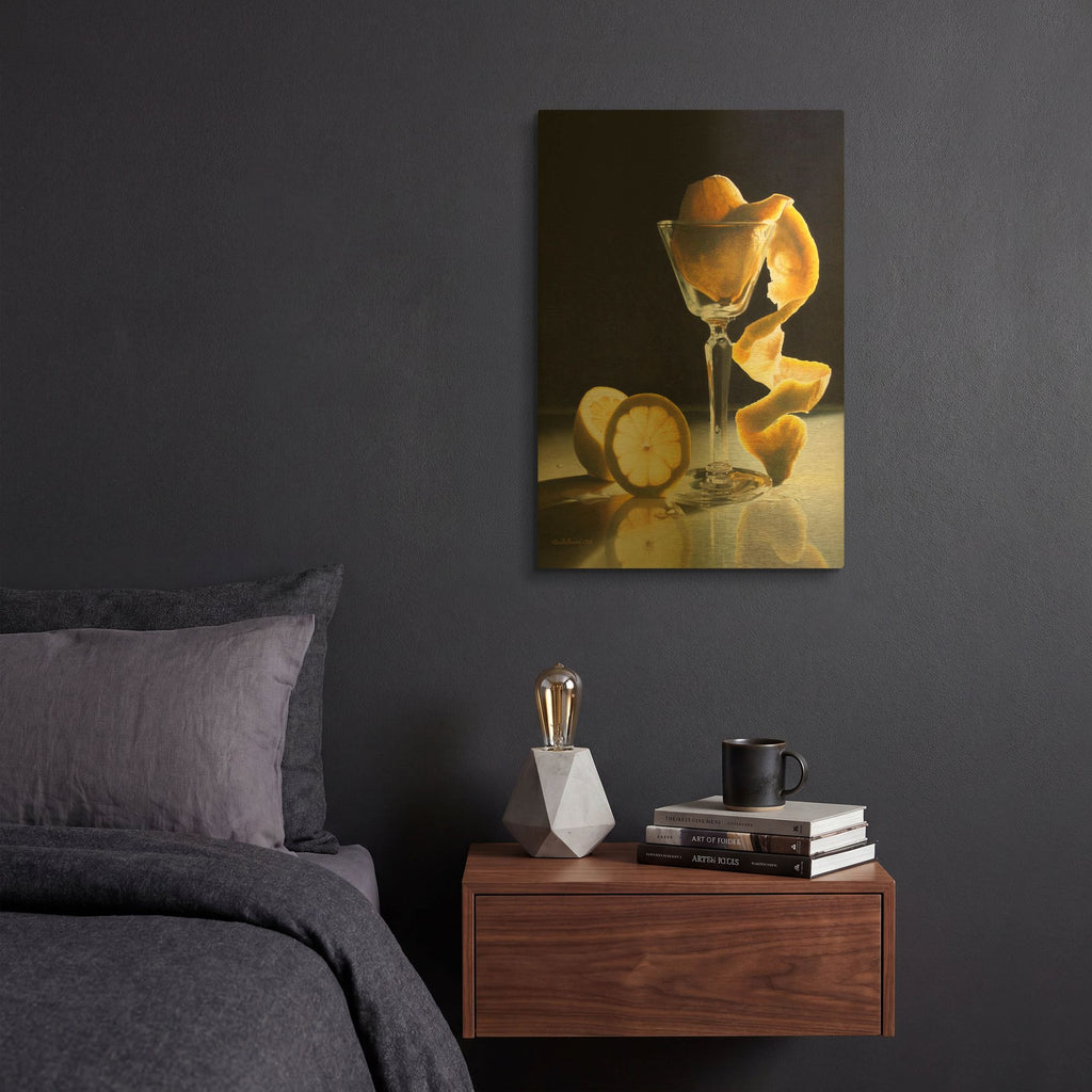 'Twisted Lemon' By Cecile Baird Gold Metal Wall Art