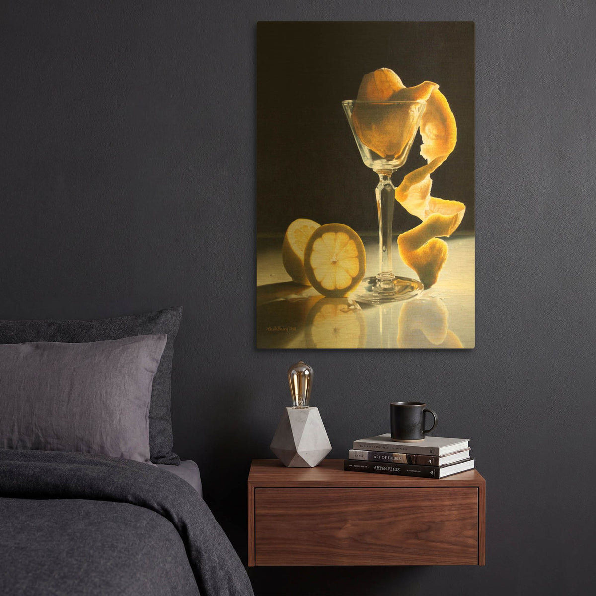 'Twisted Lemon' By Cecile Baird Gold Metal Wall Art