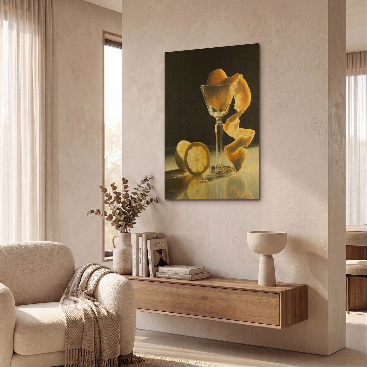'Twisted Lemon' By Cecile Baird Gold Metal Wall Art