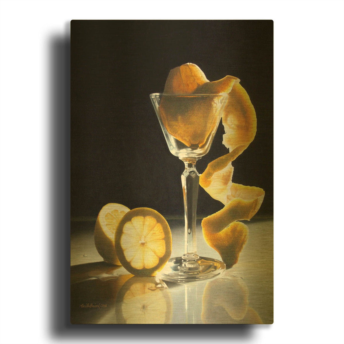 'Twisted Lemon' By Cecile Baird Gold Metal Wall Art