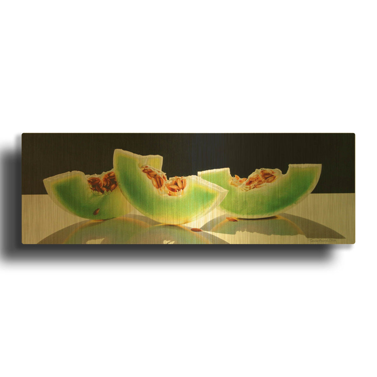 'Honeydew Rainbows' By Cecile Baird Gold Metal Wall Art