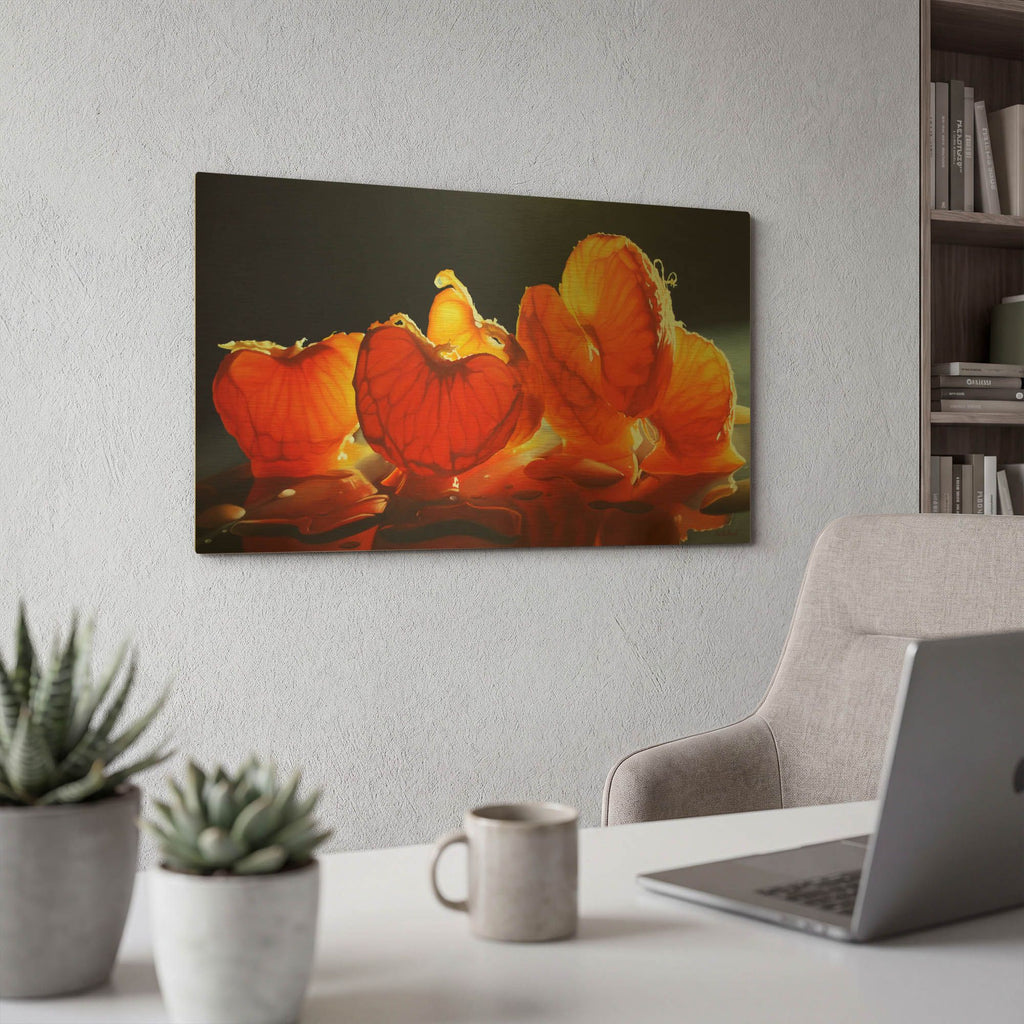 'Mandarin Orange' By Cecile Baird Gold Metal Wall Art