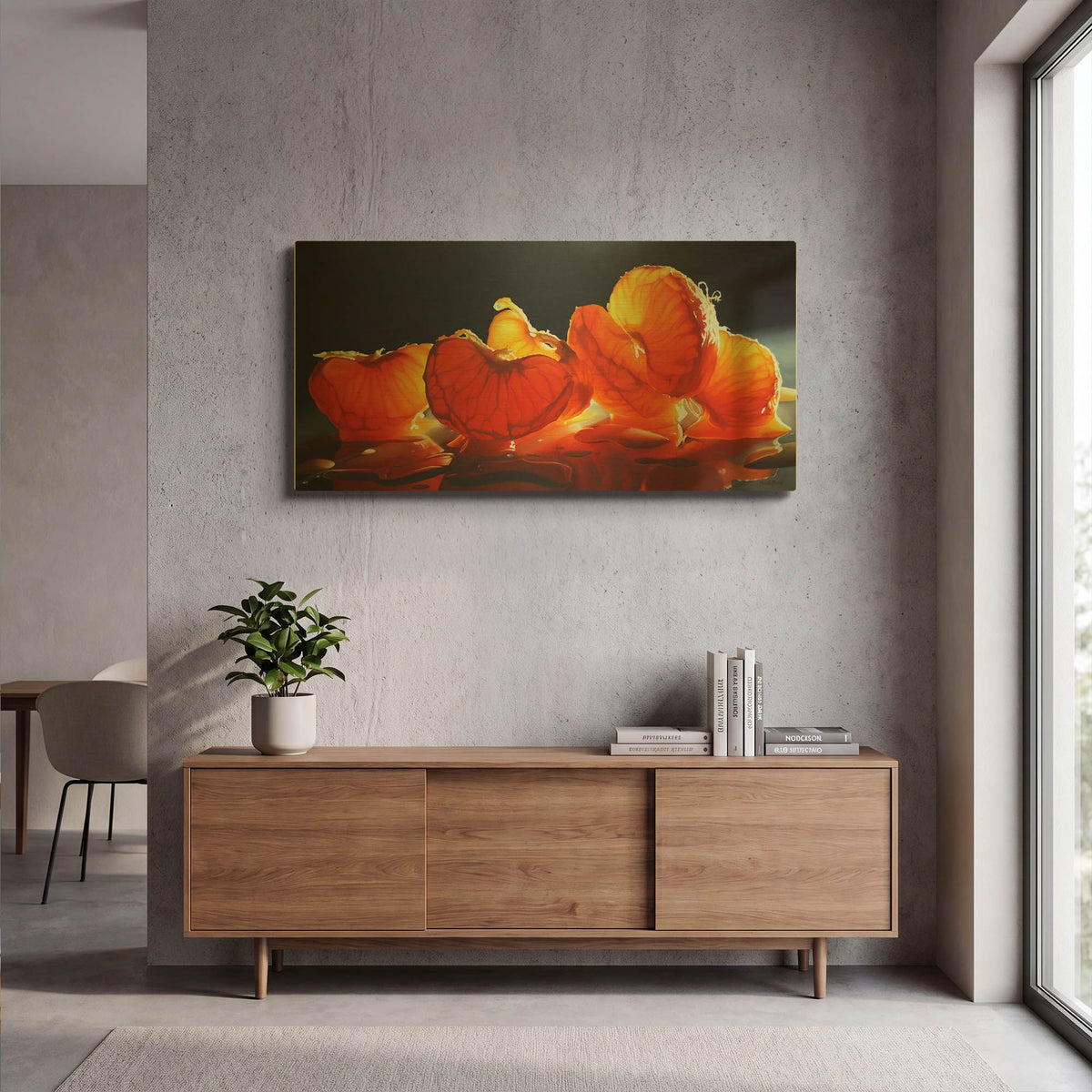 'Mandarin Orange' By Cecile Baird Gold Metal Wall Art