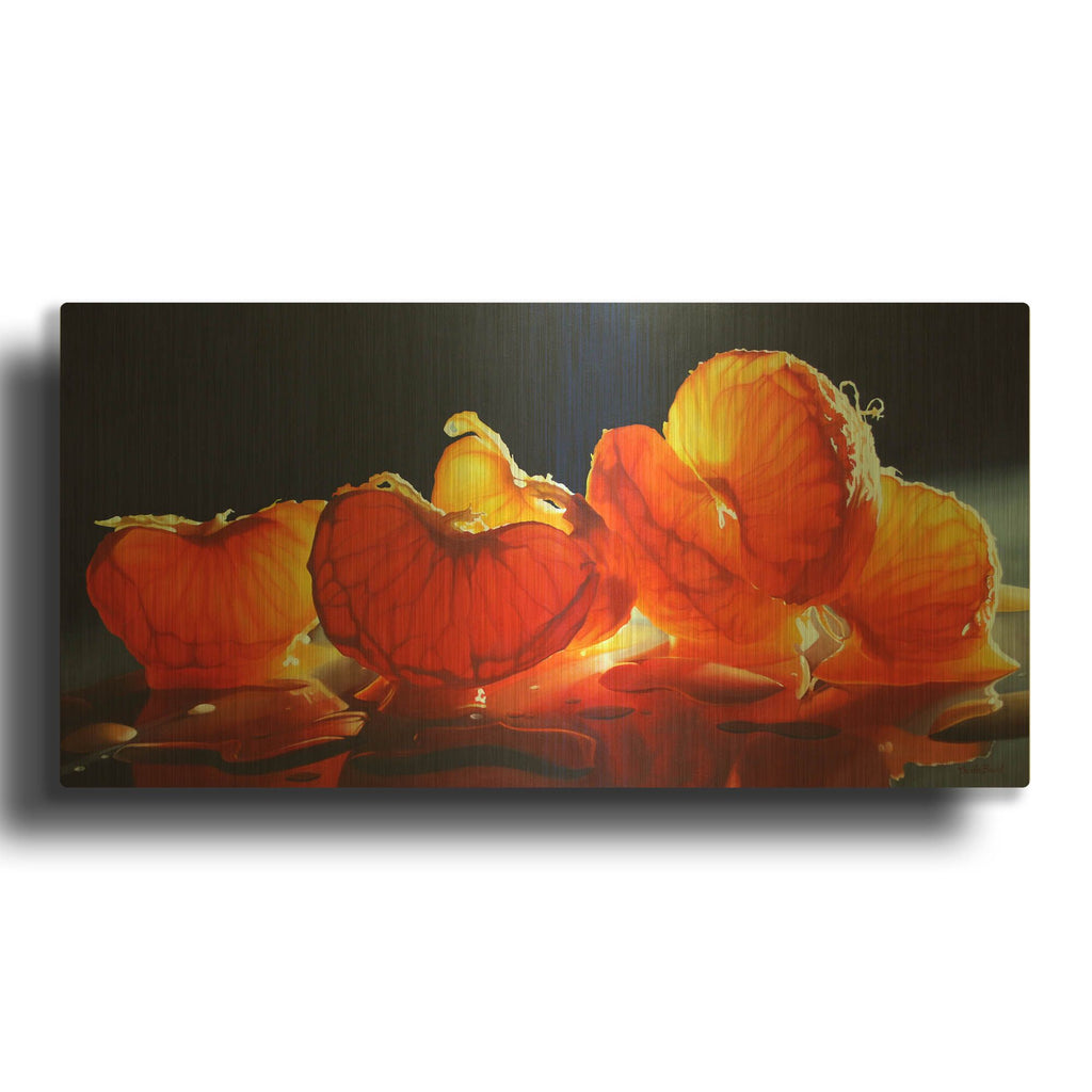 'Mandarin Orange' By Cecile Baird Gold Metal Wall Art