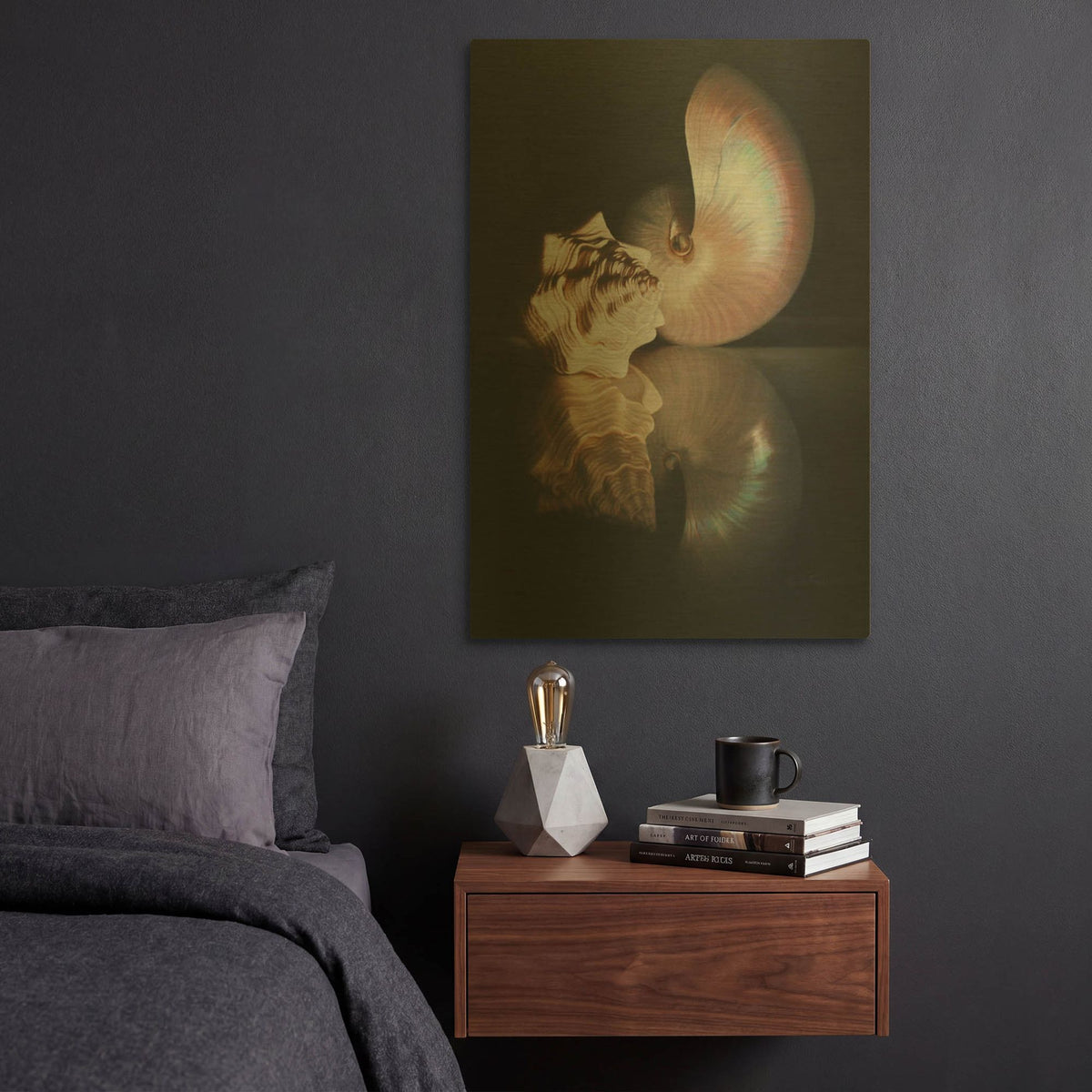 'Pearl Nautilus' By Cecile Baird Gold Metal Wall Art