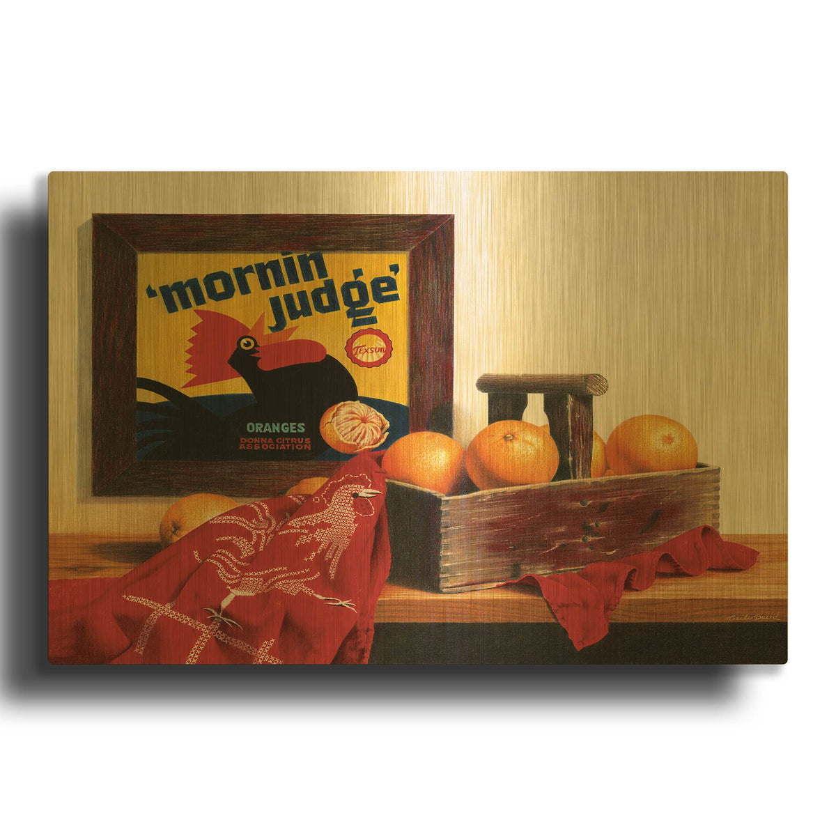 'Mornin Judge' By Cecile Baird Gold Metal Wall Art