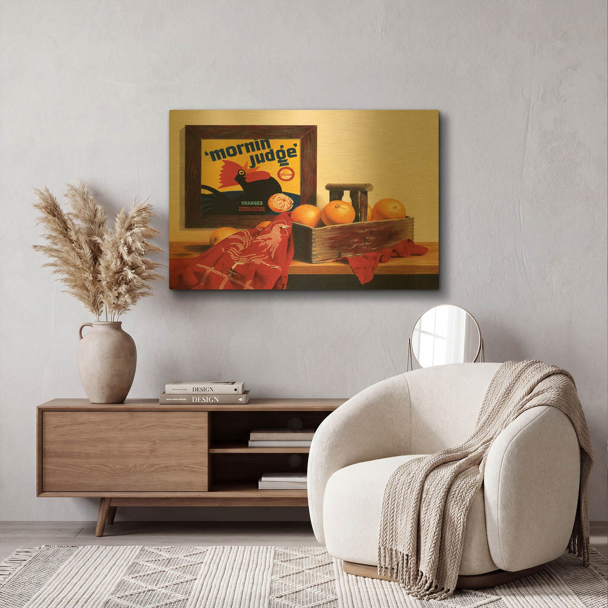 'Mornin Judge' By Cecile Baird Gold Metal Wall Art