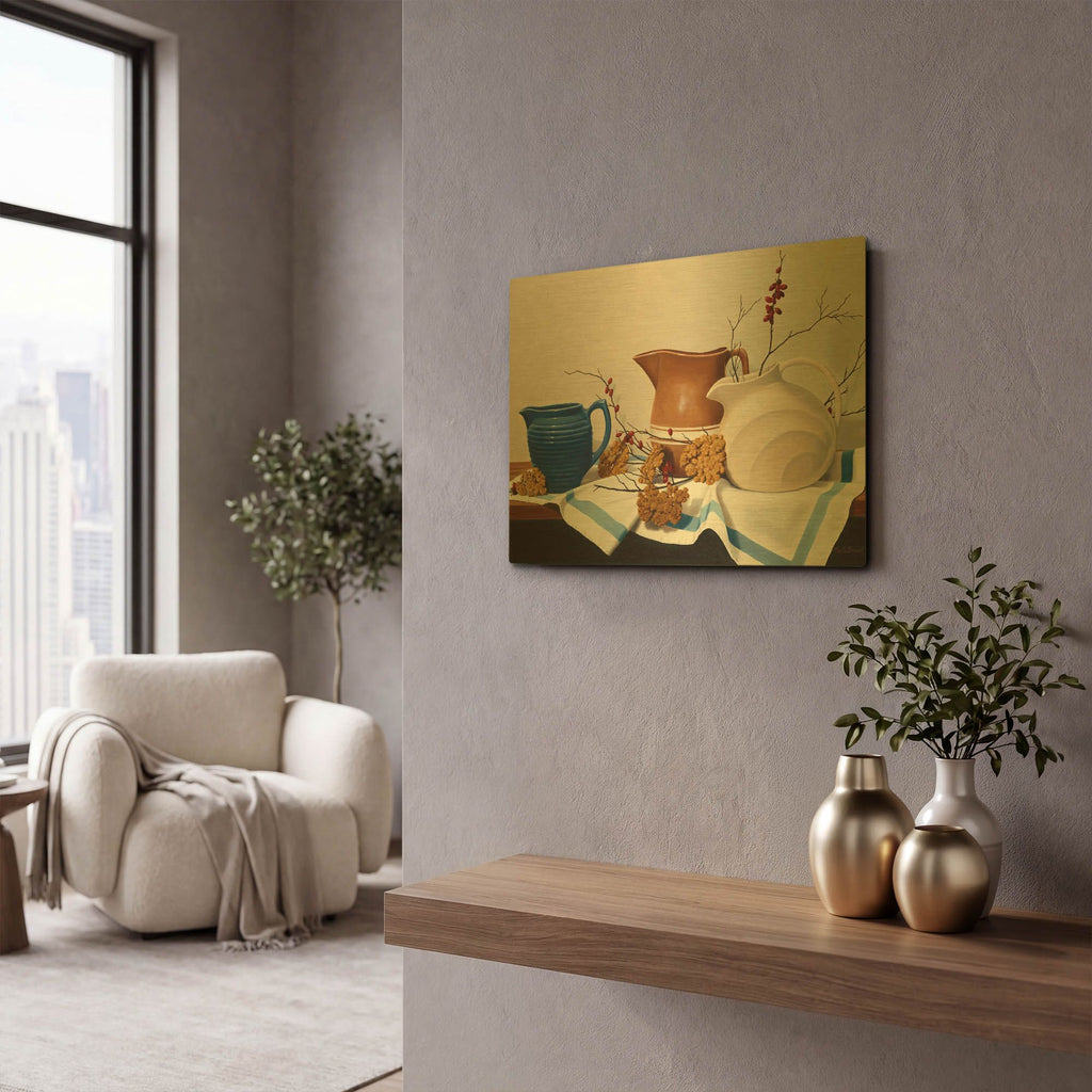 'Pitcher Perfect' By Cecile Baird Gold Metal Wall Art