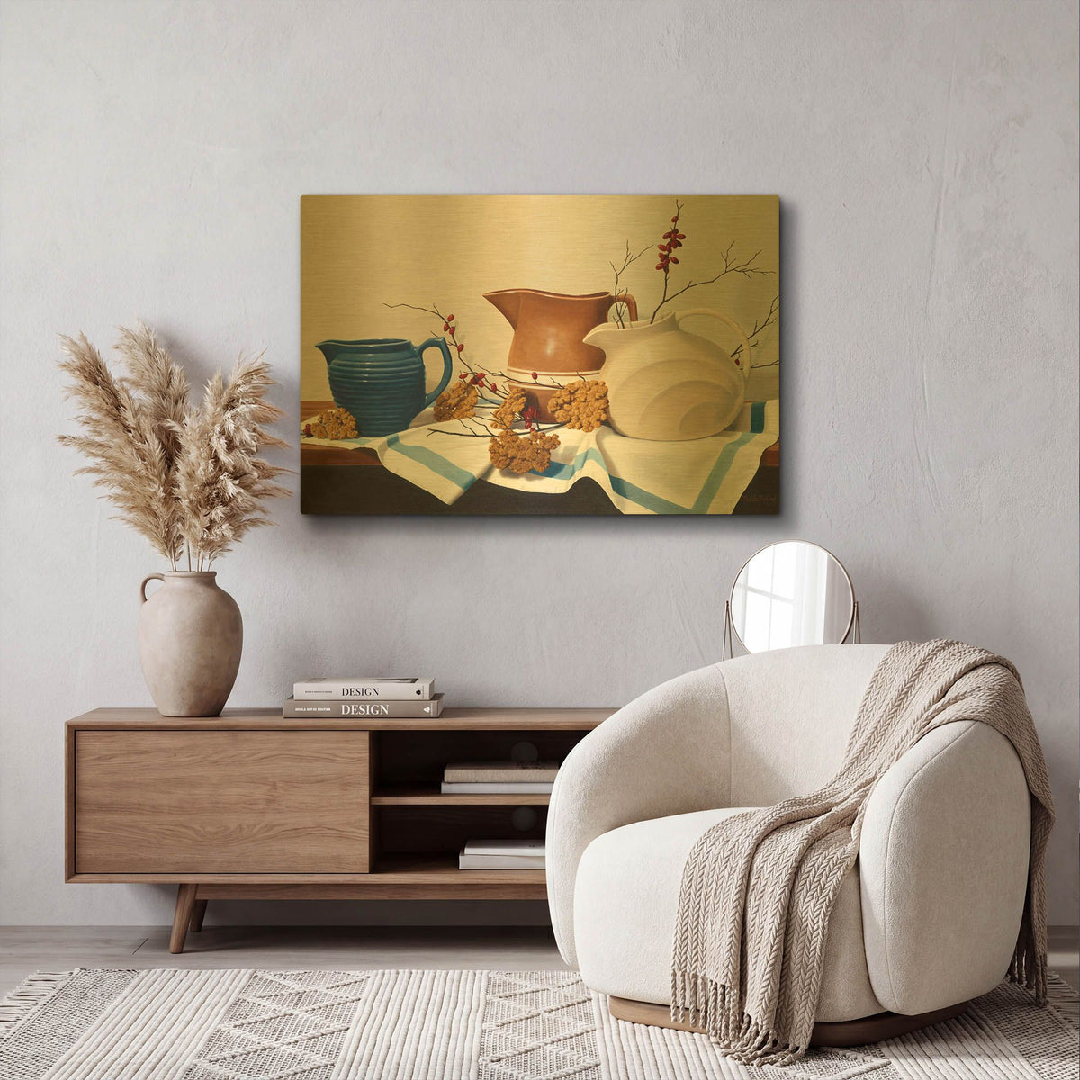 'Pitcher Perfect' By Cecile Baird Gold Metal Wall Art
