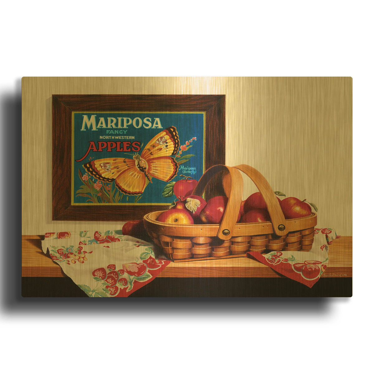 'Mariposa' By Cecile Baird Gold Metal Wall Art