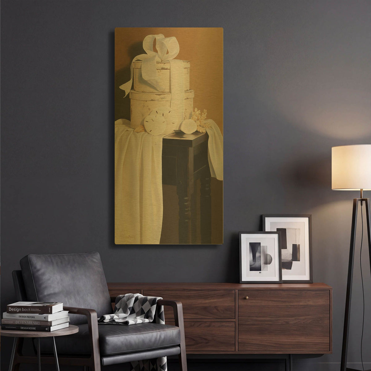 'Sea Life Composition 2' By Cecile Baird Gold Metal Wall Art