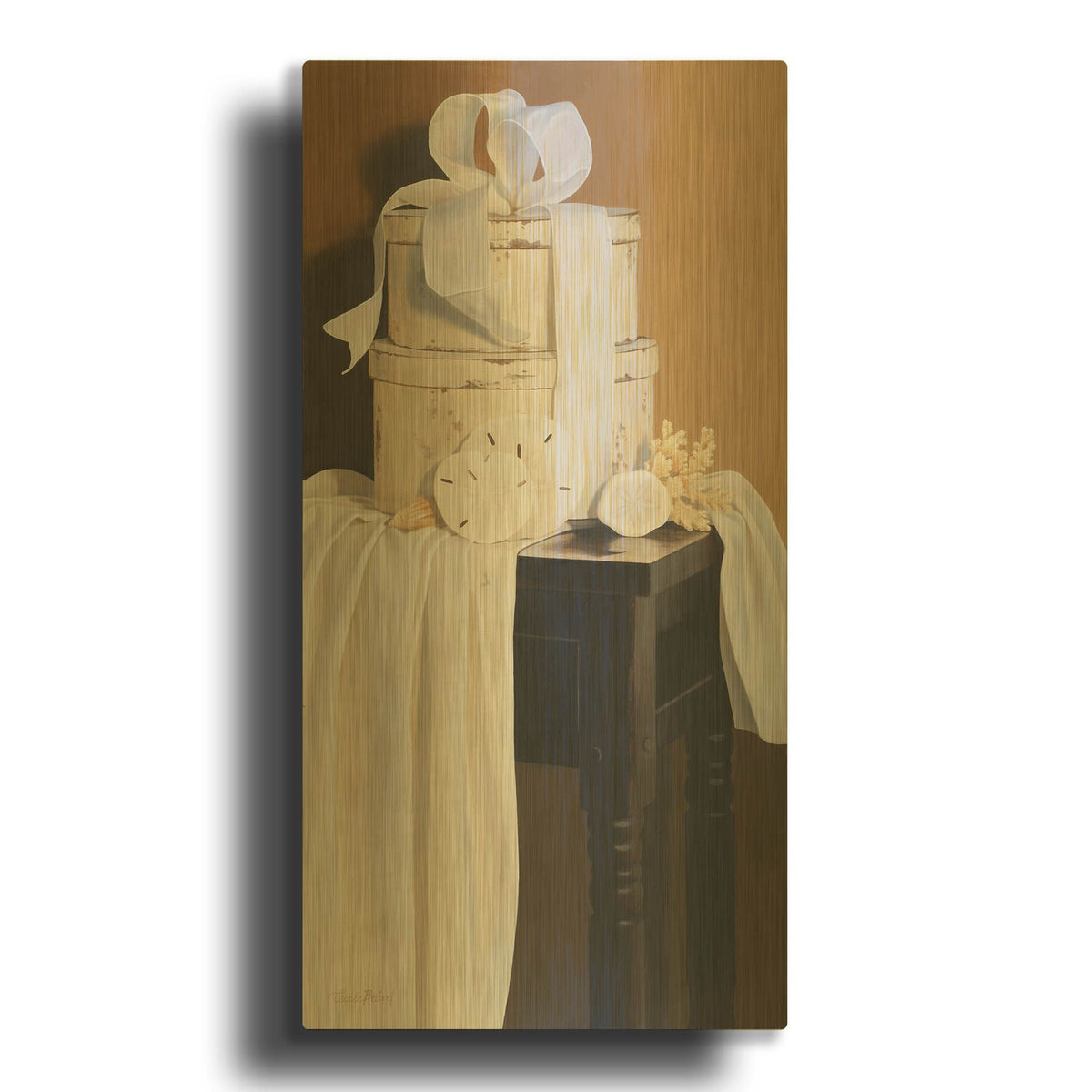 'Sea Life Composition 2' By Cecile Baird Gold Metal Wall Art