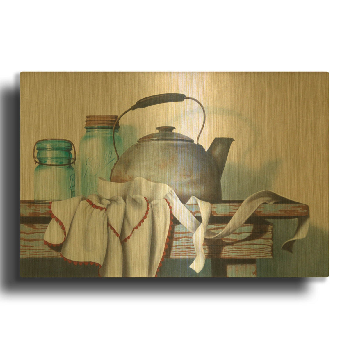 'Apron Strings' By Cecile Baird Gold Metal Wall Art