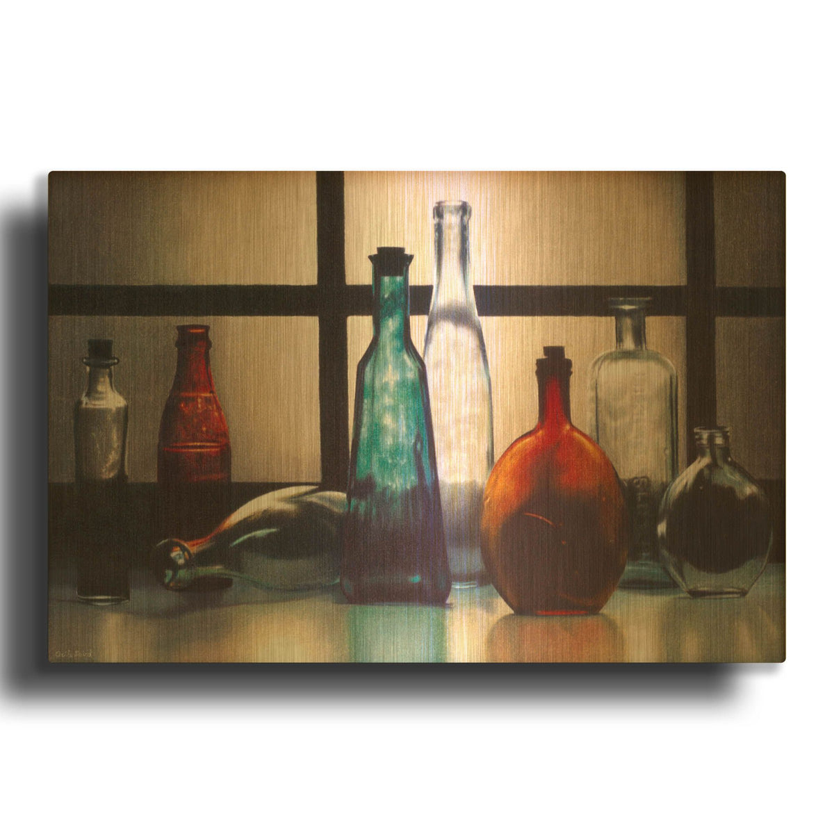 'Bottled Twilight' By Cecile Baird Gold Metal Wall Art