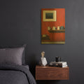 'Red Barn Antiques' By Cecile Baird Gold Metal Wall Art