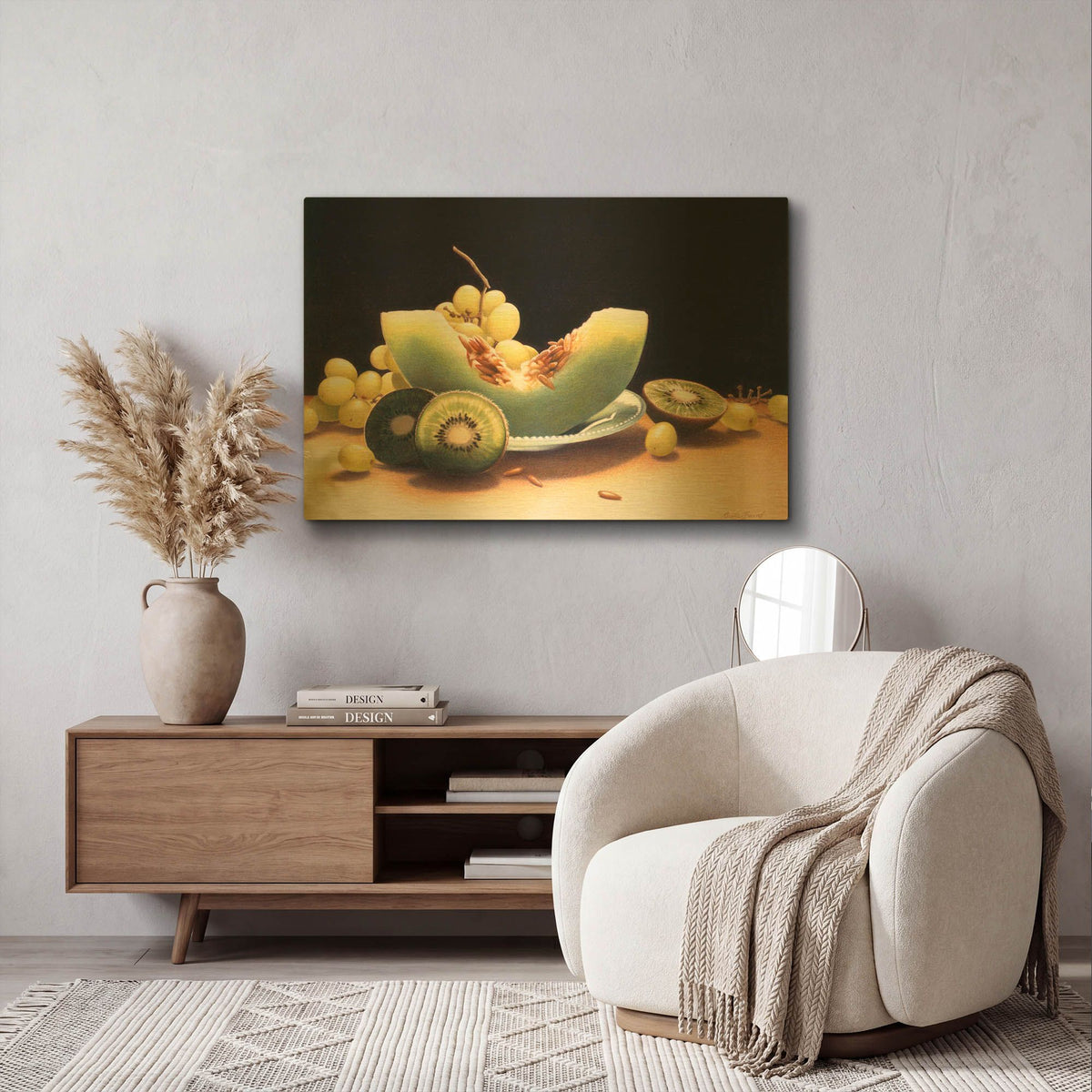 'Shades Of Green' By Cecile Baird Gold Metal Wall Art