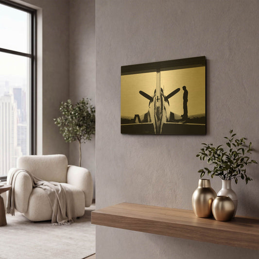 'Mechanic And Corsair' By Clive Branson Gold Metal Wall Art