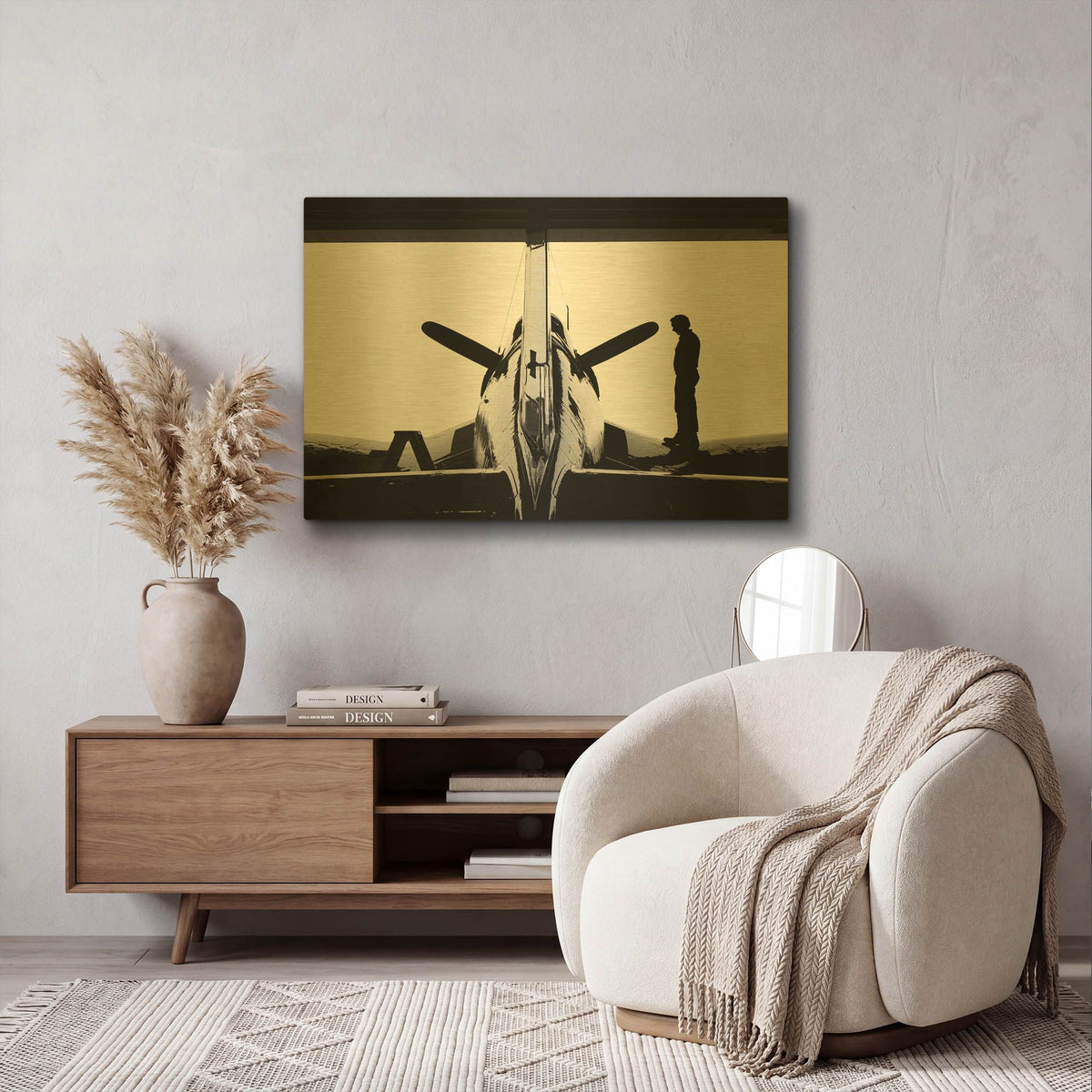 'Mechanic And Corsair' By Clive Branson Gold Metal Wall Art