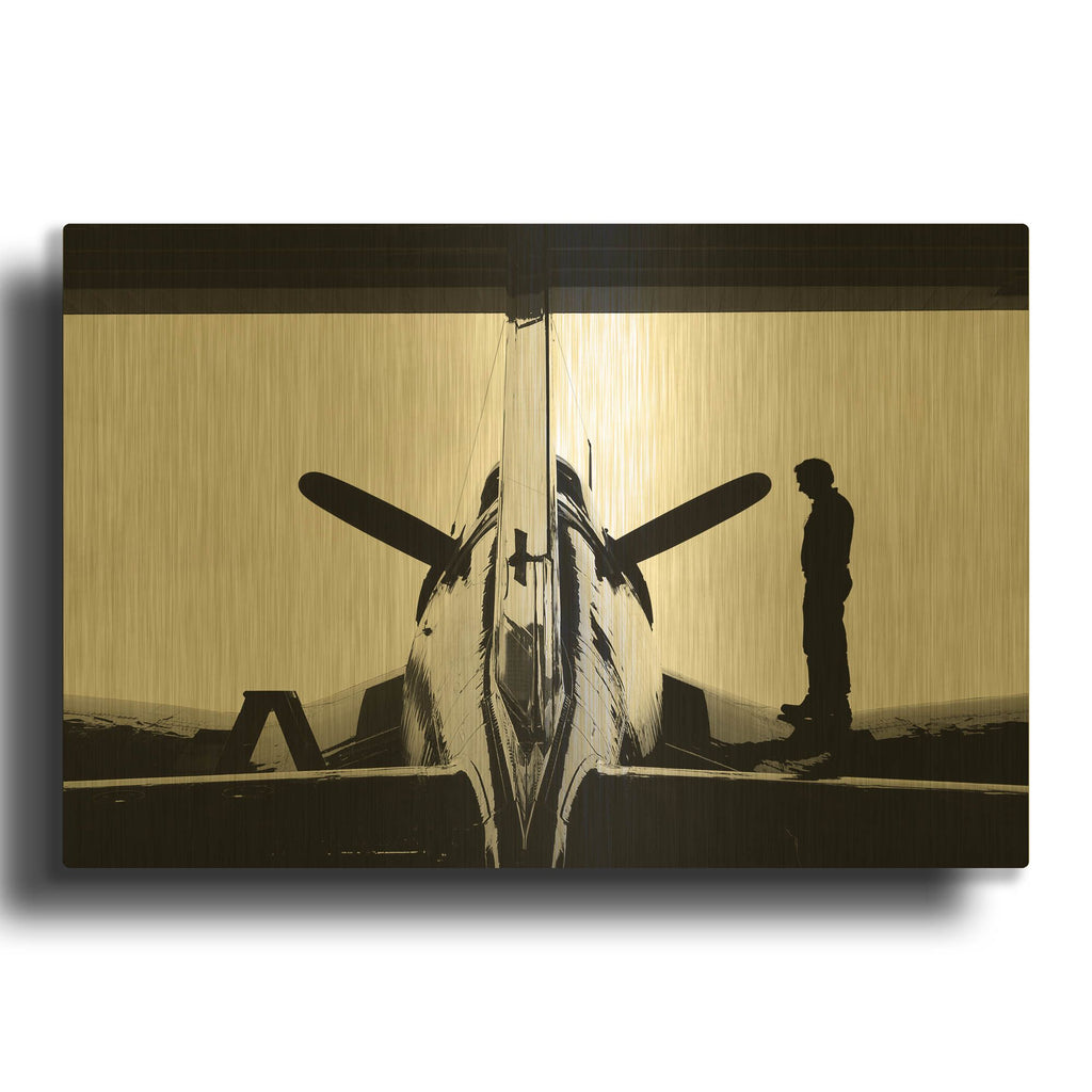 'Mechanic And Corsair' By Clive Branson Gold Metal Wall Art