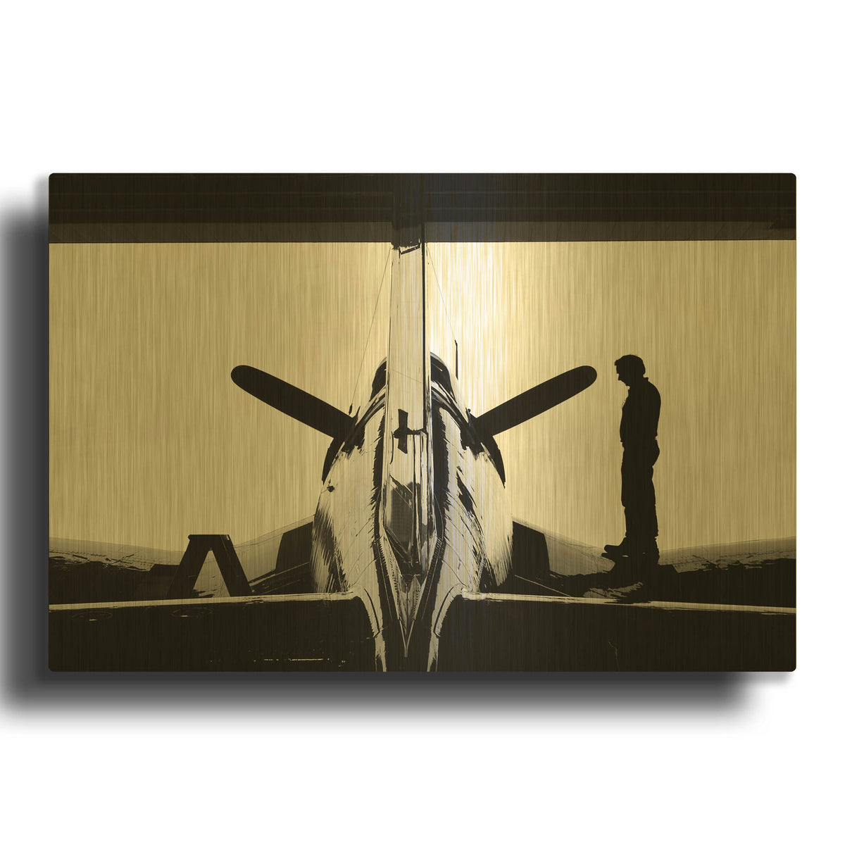 'Mechanic And Corsair' By Clive Branson Gold Metal Wall Art