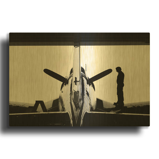 'Mechanic And Corsair' By Clive Branson Gold Metal Wall Art