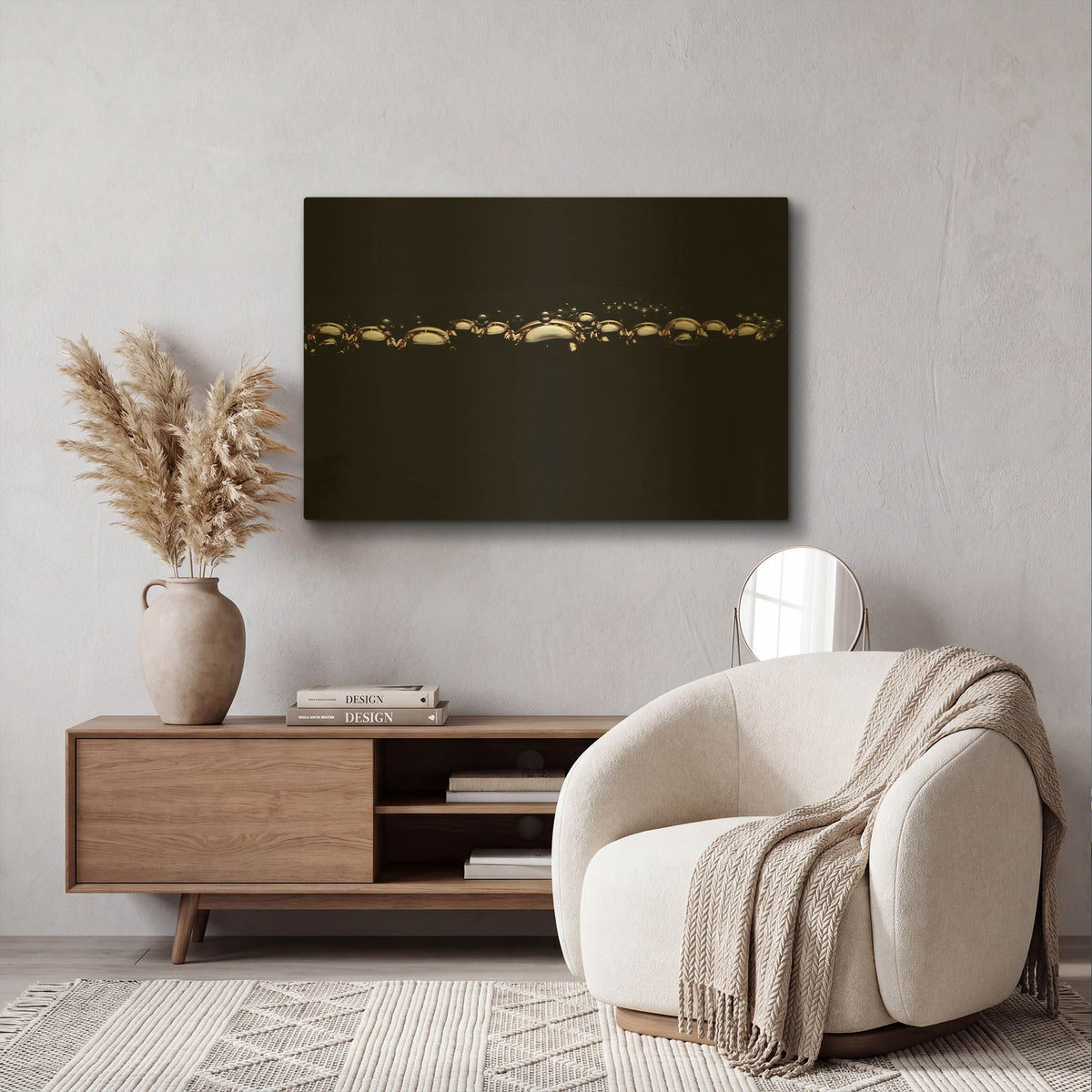 'Coke Bubbles' By Clive Branson Gold Metal Wall Art
