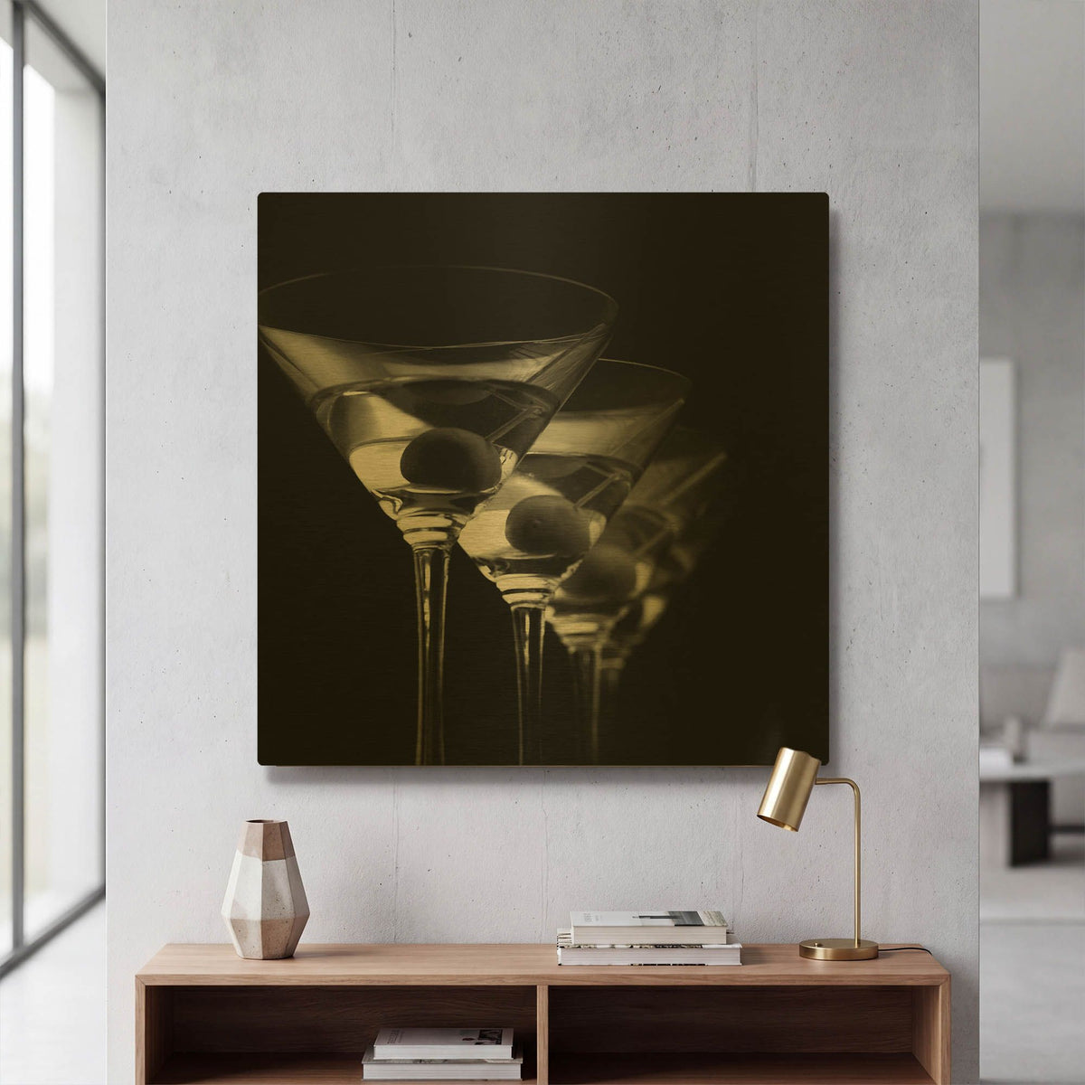 'Line Em Up 3' By Clive Branson Gold Metal Wall Art