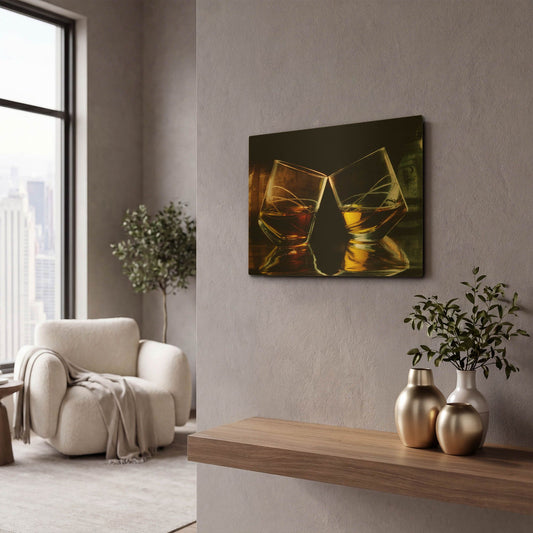 'Scotch For Any Occasion' By Clive Branson Gold Metal Wall Art