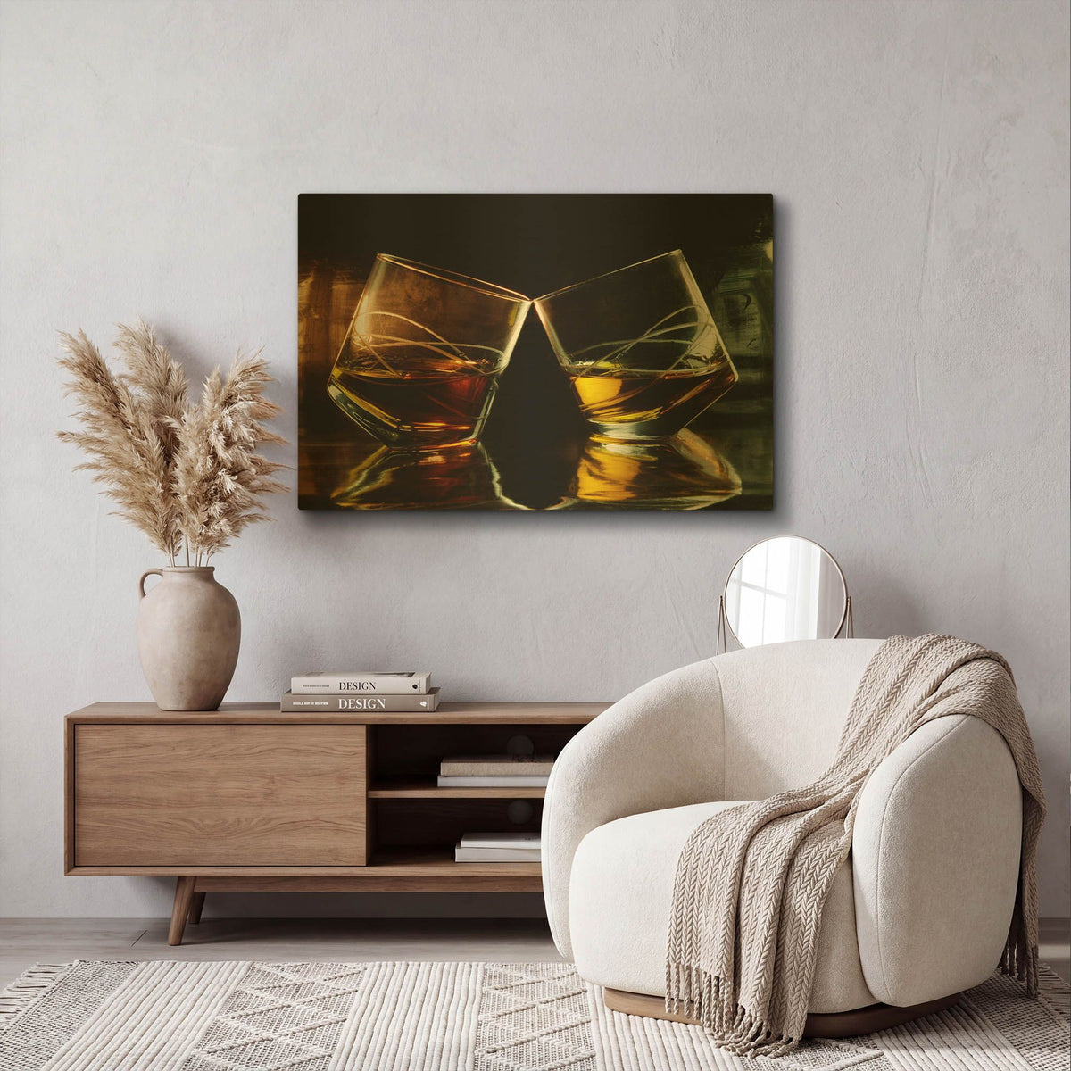 'Scotch For Any Occasion' By Clive Branson Gold Metal Wall Art