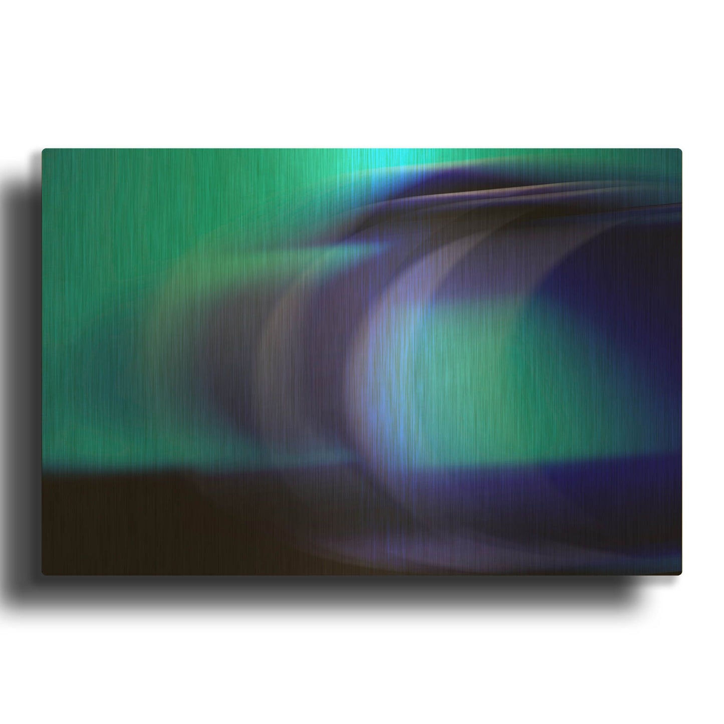 'Blue Curves' By Clive Branson Gold Metal Wall Art