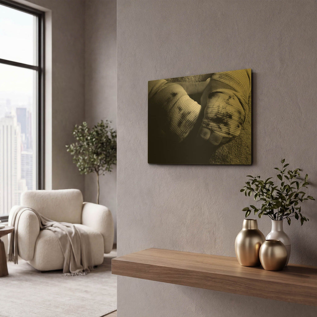 'Defeat Copy' By Clive Branson Gold Metal Wall Art