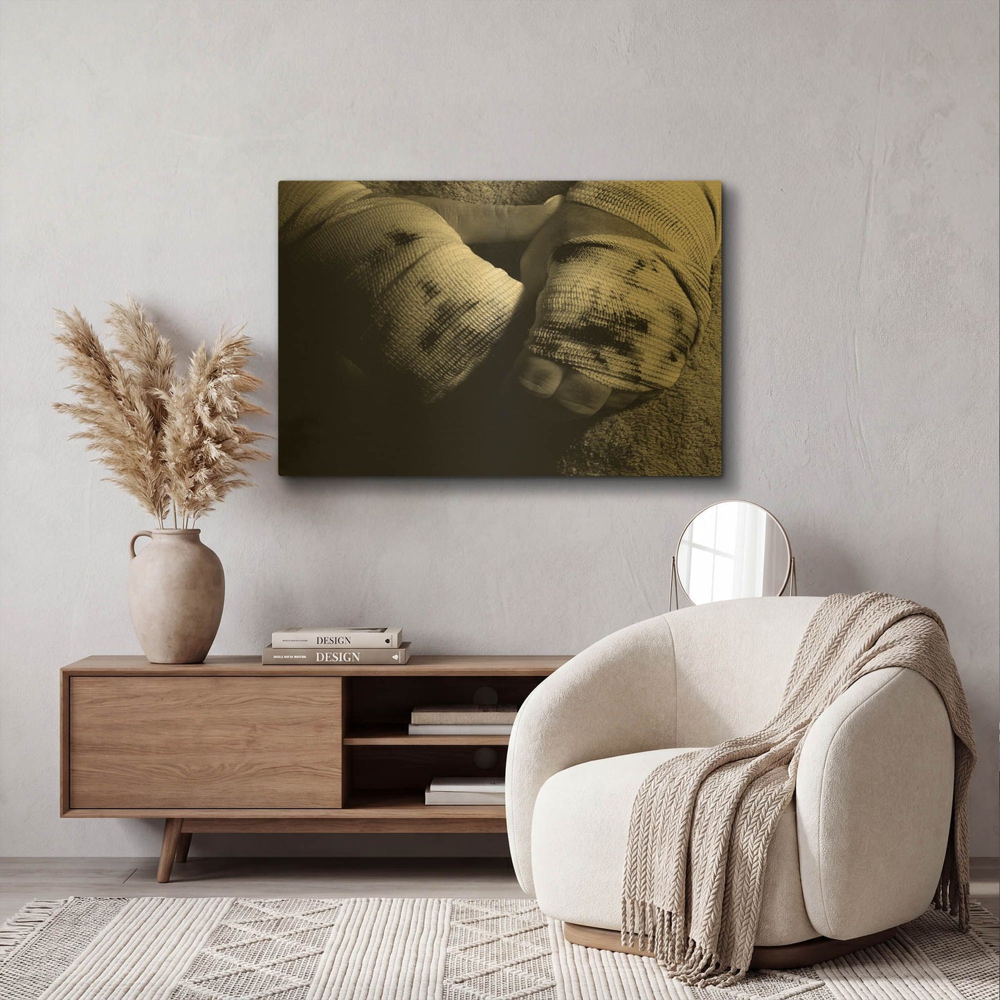 'Defeat Copy' By Clive Branson Gold Metal Wall Art