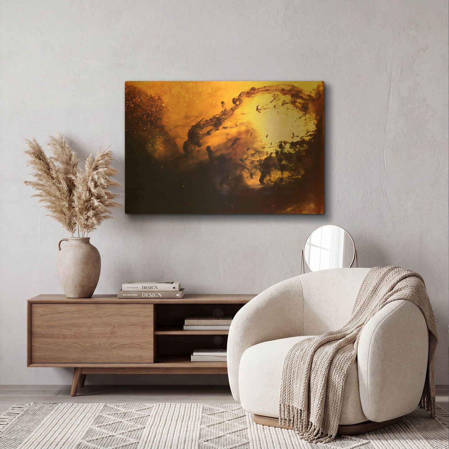 'Fluidity' By Clive Branson Gold Metal Wall Art
