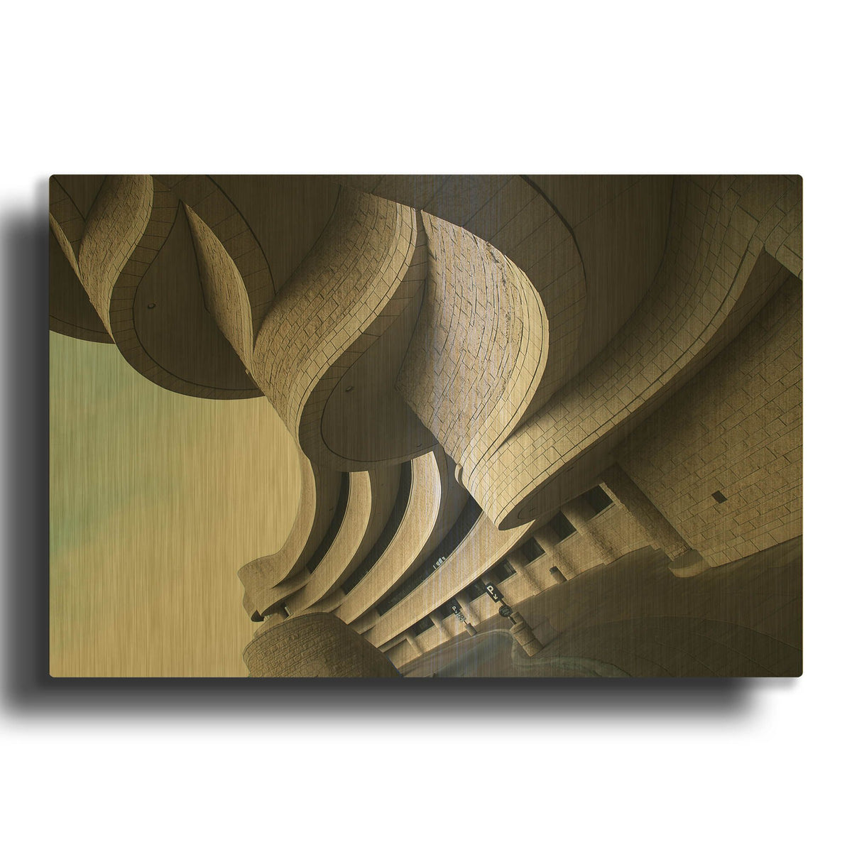 'Museum Of Civilization 1' By Clive Branson Gold Metal Wall Art