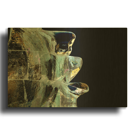 'My Voice Ice Sculpture Winterlude' By Clive Branson Gold Metal Wall Art