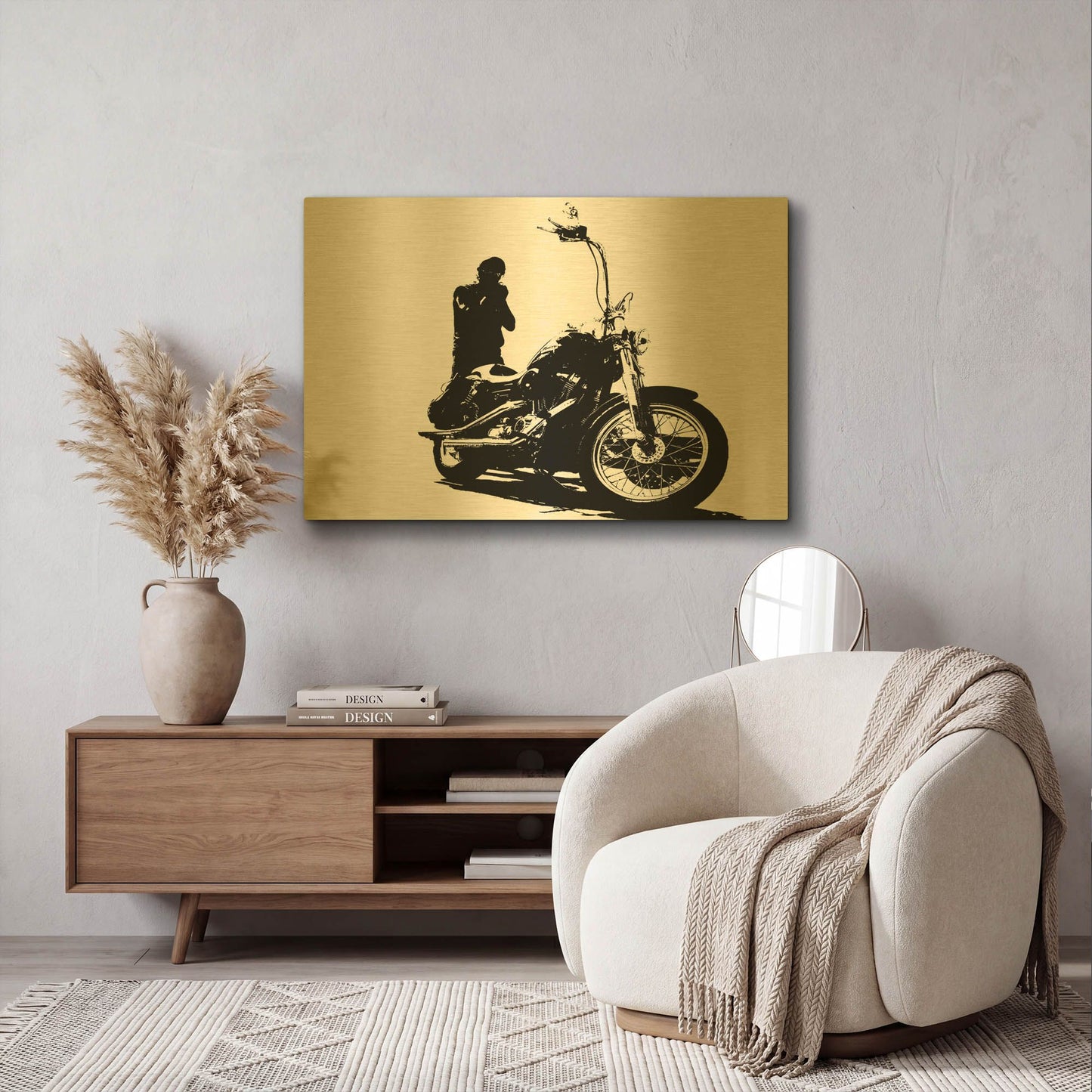 'Rider' By Clive Branson Gold Metal Wall Art
