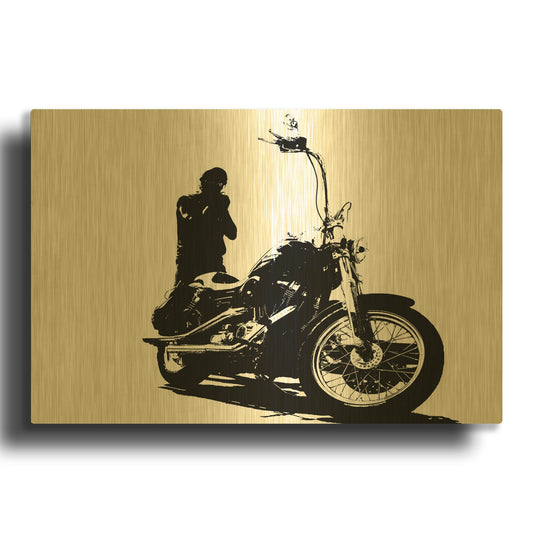 'Rider' By Clive Branson Gold Metal Wall Art