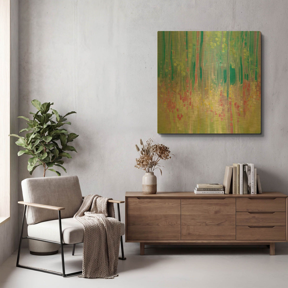'Abstract Summer' By Gill Bustamante Gold Metal Wall Art