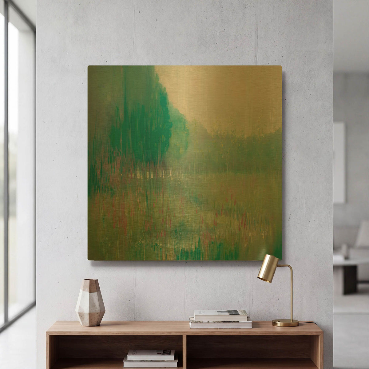 'Ageless Meadow' By Gill Bustamante Gold Metal Wall Art