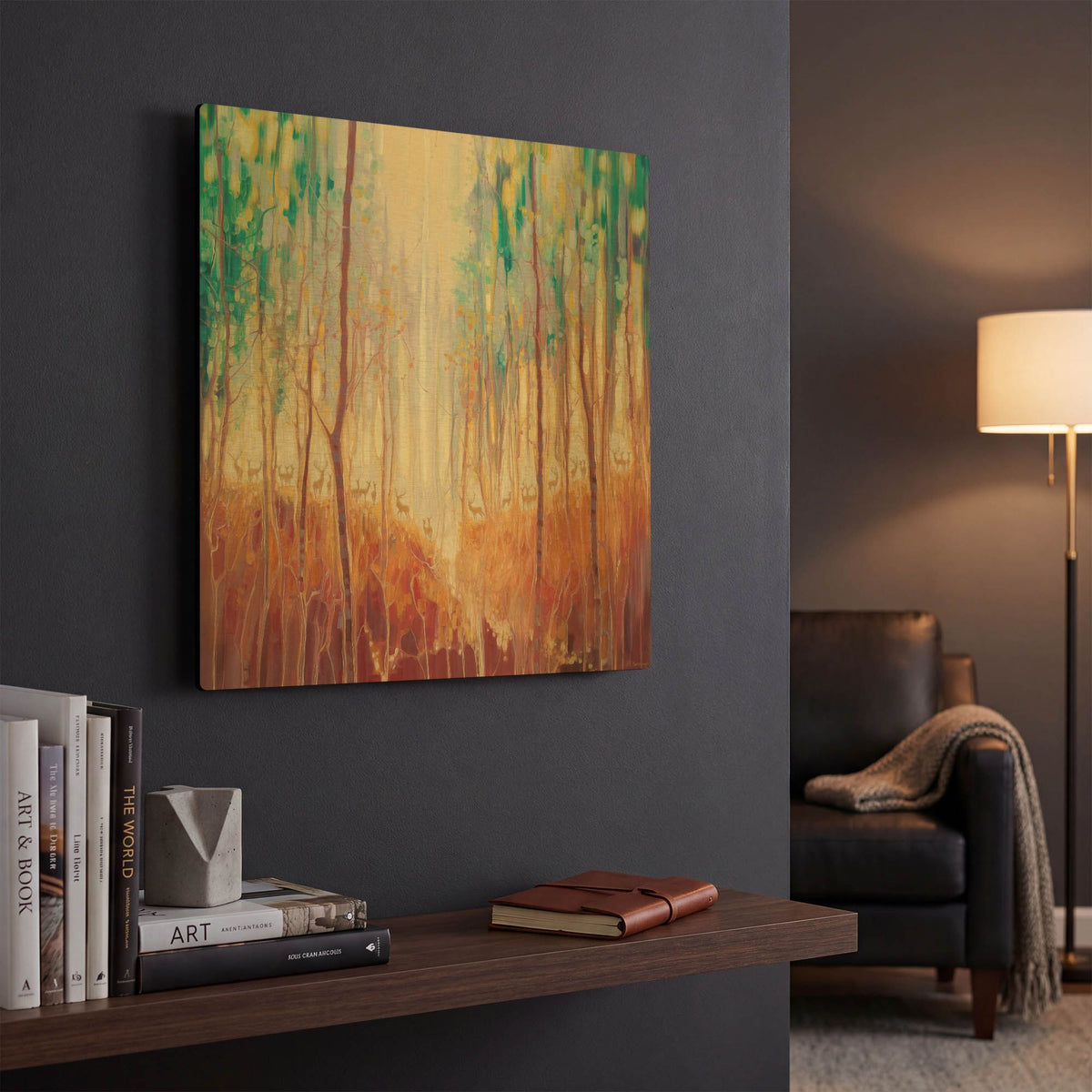 'Forest Souls' By Gill Bustamante Gold Metal Wall Art