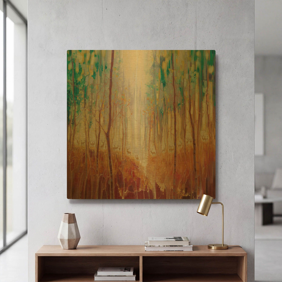 'Forest Souls' By Gill Bustamante Gold Metal Wall Art
